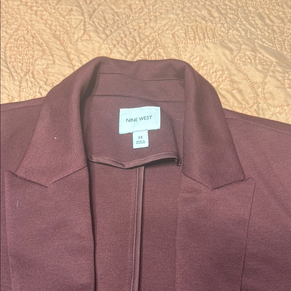 Nine West Brown Blazer Classic Suit Jacket